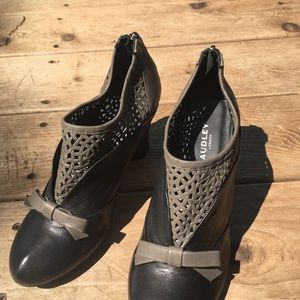 Audley London black & grey leather heels, 37